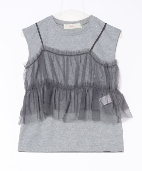 Dita Muaj.(ディータムアージュ)の「【SET】フレンチラメタンク&チュールキャミ(Tシャツ/カットソー・レディース・ホワイト/ブラック/サックスブルー/ナチュラル・FREE)」の10枚目の写真