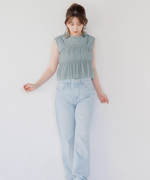 Dita Muaj.(ディータムアージュ)の「【SET】フレンチラメタンク&チュールキャミ(Tシャツ/カットソー・レディース・ホワイト/ブラック/サックスブルー/ナチュラル・FREE)」の13枚目の写真