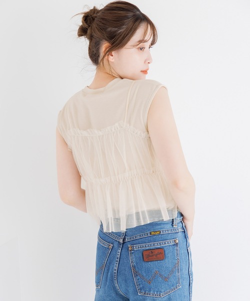 Dita Muaj.(ディータムアージュ)の「【SET】フレンチラメタンク&チュールキャミ(Tシャツ/カットソー・レディース・ホワイト/ブラック/サックスブルー/ナチュラル・FREE)」の16枚目の写真