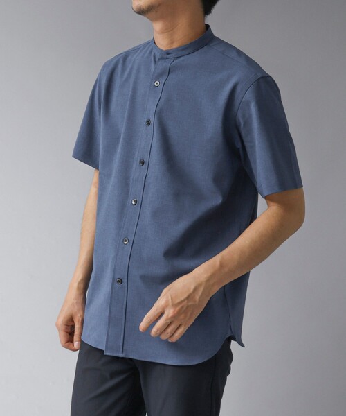 NOLLEY’S(ノーリーズ)の「【ACTIVE SECT】《限定展開 / 速乾 / イージーケア》”ALL TIME DRY” バンドカラー半袖シャツ(シャツ/ブラウス・メンズ・ダークネイビー/ブラック/サックスブルー/ベージュ・M/S/XL/L)」の3枚目の写真