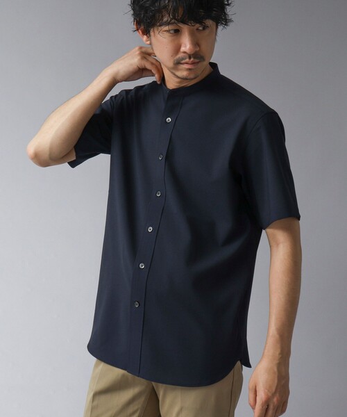 NOLLEY’S(ノーリーズ)の「【ACTIVE SECT】《限定展開 / 速乾 / イージーケア》”ALL TIME DRY” バンドカラー半袖シャツ(シャツ/ブラウス・メンズ・ダークネイビー/ブラック/サックスブルー/ベージュ・M/S/XL/L)」の4枚目の写真