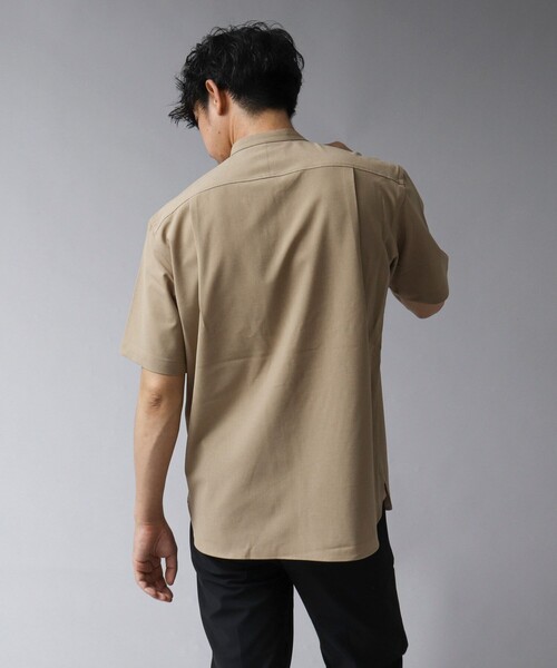 NOLLEY’S(ノーリーズ)の「【ACTIVE SECT】《限定展開 / 速乾 / イージーケア》”ALL TIME DRY” バンドカラー半袖シャツ(シャツ/ブラウス・メンズ・ダークネイビー/ブラック/サックスブルー/ベージュ・M/S/XL/L)」の5枚目の写真