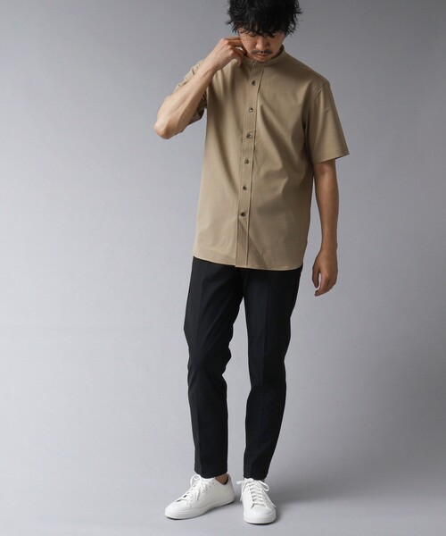 NOLLEY’S(ノーリーズ)の「【ACTIVE SECT】《限定展開 / 速乾 / イージーケア》”ALL TIME DRY” バンドカラー半袖シャツ(シャツ/ブラウス・メンズ・ダークネイビー/ブラック/サックスブルー/ベージュ・M/S/XL/L)」の6枚目の写真