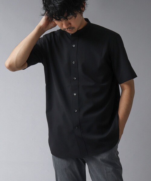 NOLLEY’S(ノーリーズ)の「【ACTIVE SECT】《限定展開 / 速乾 / イージーケア》”ALL TIME DRY” バンドカラー半袖シャツ(シャツ/ブラウス・メンズ・ダークネイビー/ブラック/サックスブルー/ベージュ・M/S/XL/L)」の11枚目の写真