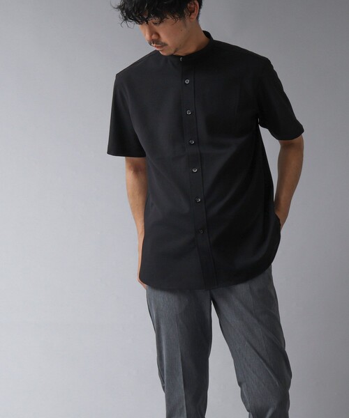 NOLLEY’S(ノーリーズ)の「【ACTIVE SECT】《限定展開 / 速乾 / イージーケア》”ALL TIME DRY” バンドカラー半袖シャツ(シャツ/ブラウス・メンズ・ダークネイビー/ブラック/サックスブルー/ベージュ・M/S/XL/L)」の12枚目の写真