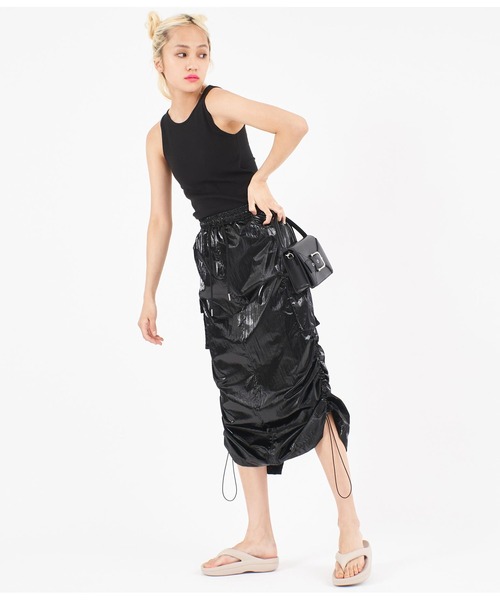 ANAP(アナップ)の「パット付アメリカンスリーブリブタンクトップ(タンクトップ・レディース・サックスブルー/ブラック/ホワイト・FREE)」の5枚目の写真