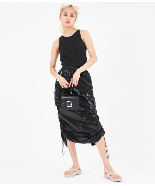 ANAP(アナップ)の「パット付アメリカンスリーブリブタンクトップ(タンクトップ・レディース・サックスブルー/ブラック/ホワイト・FREE)」の4枚目の写真