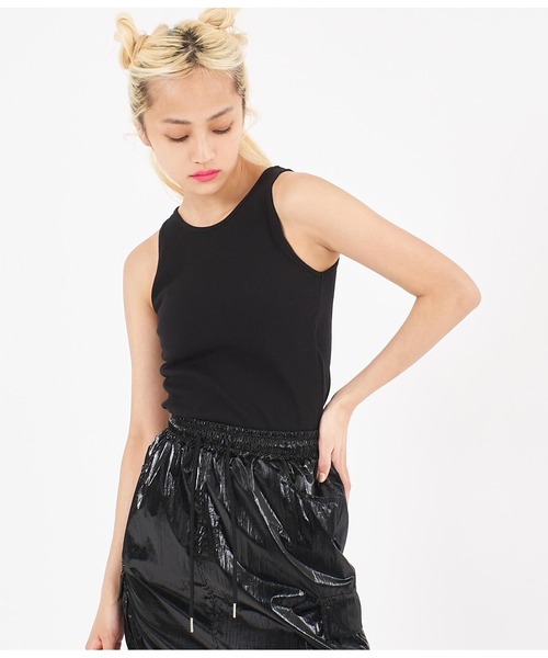ANAP(アナップ)の「パット付アメリカンスリーブリブタンクトップ(タンクトップ・レディース・サックスブルー/ブラック/ホワイト・FREE)」の14枚目の写真