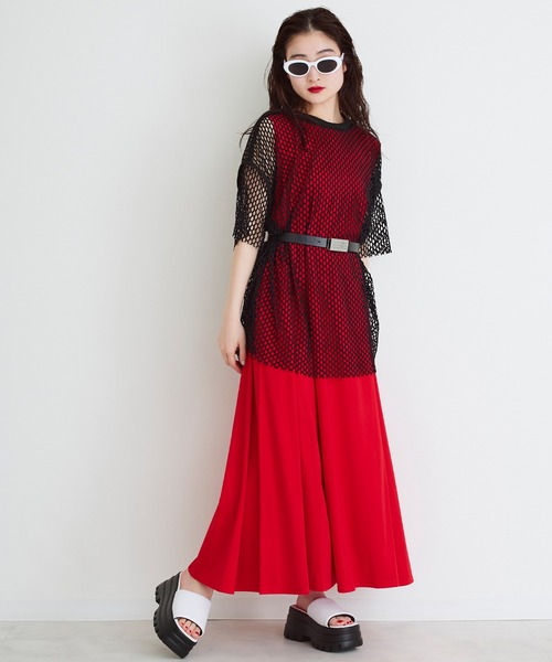 Narcissus（ナルシス）の「メッシュTシャツ　レイヤード（Tシャツ/カットソー・レディース・ホワイト/ブラック/ブルー・FREE）」の10枚目の写真