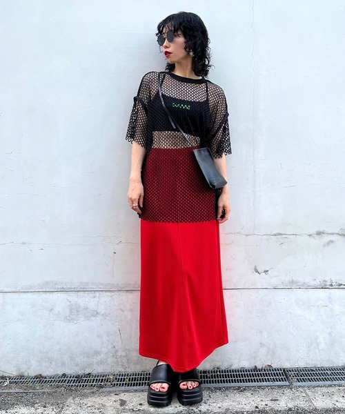 Narcissus（ナルシス）の「メッシュTシャツ　レイヤード（Tシャツ/カットソー・レディース・ホワイト/ブラック/ブルー・FREE）」の20枚目の写真