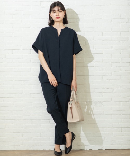 OPAQUE.CLIP(オペークドットクリップ)の「◆≪SS-LLsize≫ ストレッチ美脚イージーテーパードパンツ/セットアップ対応 【防シワ/抗ピル/洗濯機洗い可】(その他パンツ・レディース・ネイビー/キャメル/ブラック・40/38/42/36/34)」の17枚目の写真