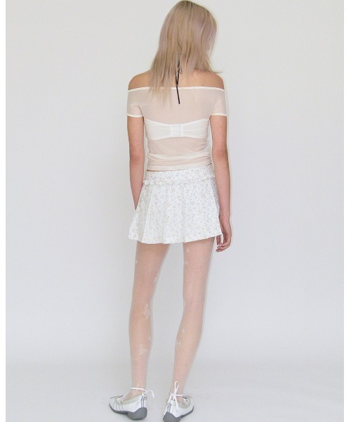 CRANK(クランク)の「A'GEM/9 × .kom 『CRANK/クランク』 MESH LINE OFF SHOULDER TOP/メッシュラインオフショルダートップス(Tシャツ/カットソー・レディース・カーキ/アイボリー/チャコールグレー・FREE)」の15枚目の写真