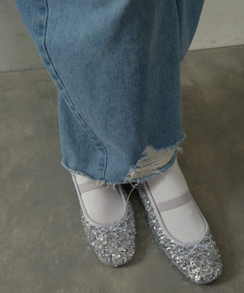 CIAOPANIC TYPY（チャオパニックティピー）の「スパンコールバレエシューズ（バレエシューズ・レディース・ブラック/ゴールド/シルバー・LL/L/M/S）」の9枚目の写真