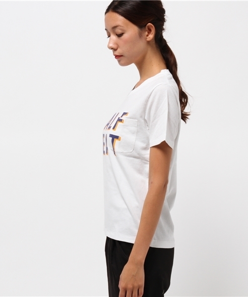 OUTLET(アウトレット)の「【Ciaopanic】ラバーロゴポケTee(Tシャツ/カットソー・レディース・ホワイト/ネイビー・FREE)」の4枚目の写真