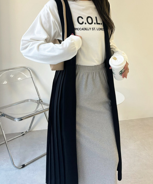 Eclat one(エクラワン)の「【Eclat one】バックプリーツ ロング ジレ ベスト(ベスト・レディース・グレイッシュベージュ/ブラック・FREE)」の19枚目の写真
