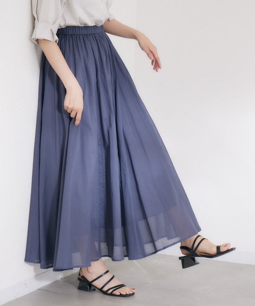 Dignite collier(ディニテコリエ)の「【KATHARINE ROSS】コットンロングスカート(スカート・レディース・ワイン/マスタード/ブルーグレー・MEDIUM)」の2枚目の写真