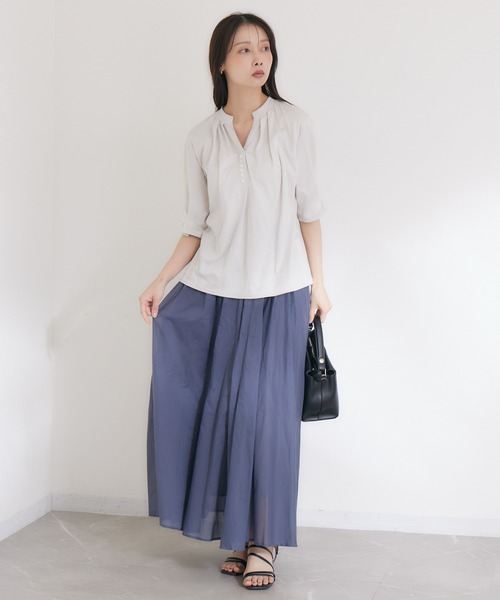 Dignite collier(ディニテコリエ)の「【KATHARINE ROSS】コットンロングスカート(スカート・レディース・ワイン/マスタード/ブルーグレー・MEDIUM)」の17枚目の写真