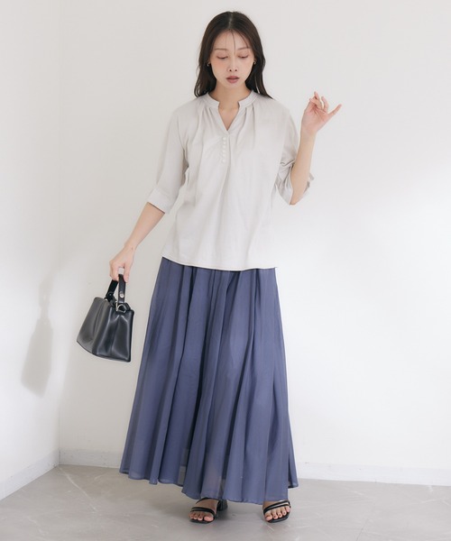 Dignite collier(ディニテコリエ)の「【KATHARINE ROSS】コットンロングスカート(スカート・レディース・ワイン/マスタード/ブルーグレー・MEDIUM)」の18枚目の写真