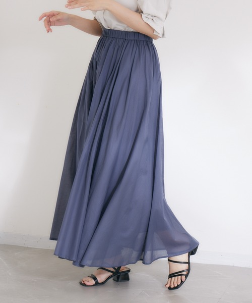 Dignite collier(ディニテコリエ)の「【KATHARINE ROSS】コットンロングスカート(スカート・レディース・ワイン/マスタード/ブルーグレー・MEDIUM)」の20枚目の写真