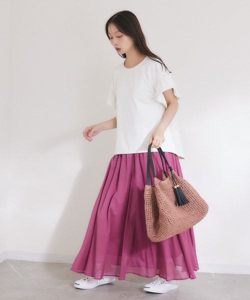 Dignite collier(ディニテコリエ)の「【KATHARINE ROSS】コットンロングスカート(スカート・レディース・ワイン/マスタード/ブルーグレー・MEDIUM)」の9枚目の写真