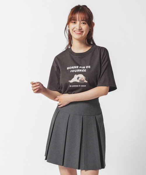 Honeys(ハニーズ)の「アニマルプリントTシャツ(Tシャツ/カットソー・レディース・スミクロ/ホワイト/サックスブルー系/アイボリー・S/M/L/LL)」の16枚目の写真