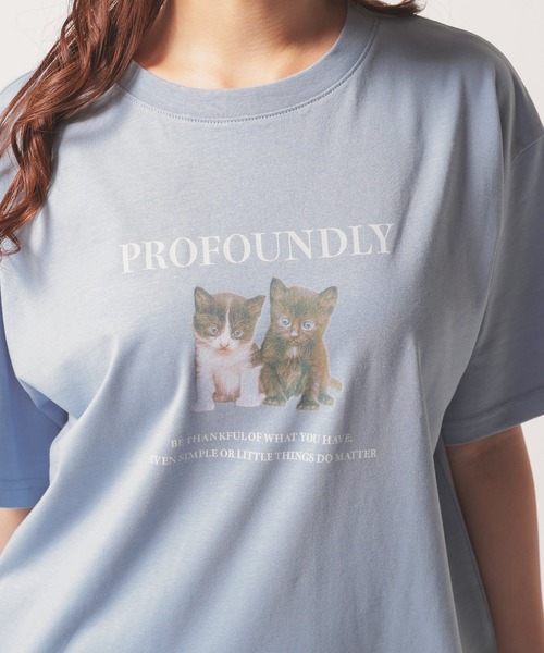 Honeys(ハニーズ)の「アニマルプリントTシャツ(Tシャツ/カットソー・レディース・スミクロ/ホワイト/サックスブルー系/アイボリー・S/M/L/LL)」の20枚目の写真
