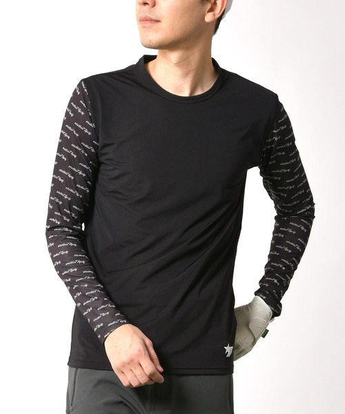 stella77golf(ステラセブンティーンセブンゴルフ)の「接触冷感クルーネックゴルフ長袖カットソー(Tシャツ/カットソー・メンズ・ブラック/ホワイト・SMALL/MEDIUM/LARGE/X-LARGE/XX-LARGE)」の2枚目の写真