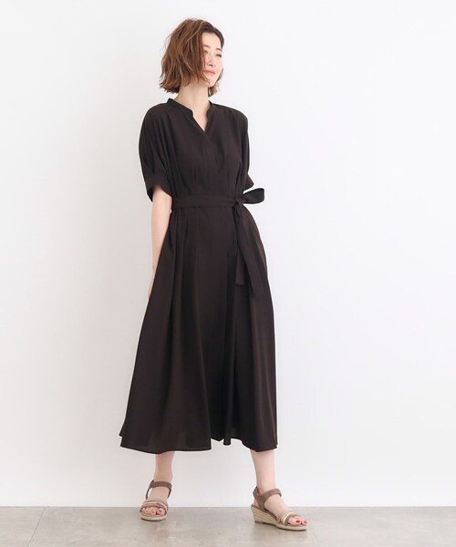grove（グローブ）の「◆スパンボイルスキッパーワンピース（ワンピース・レディース・マスタード/ブラック系1/スミクロ・02/03/01/04/05）」の9枚目の写真