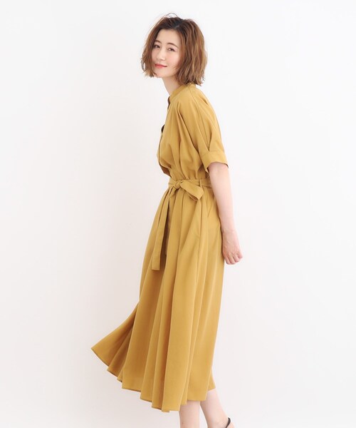 grove（グローブ）の「◆スパンボイルスキッパーワンピース（ワンピース・レディース・マスタード/ブラック系1/スミクロ・02/03/01/04/05）」の6枚目の写真