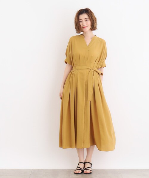 grove（グローブ）の「◆スパンボイルスキッパーワンピース（ワンピース・レディース・マスタード/ブラック系1/スミクロ・02/03/01/04/05）」の5枚目の写真