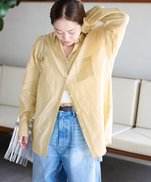 JOURNAL STANDARD(ジャーナルスタンダード)の「《追加3》ゼフィールリネンレギュラーシャツ(シャツ/ブラウス・レディース・ブラック/イエロー系その他/ブルー系その他/ベージュ・FREE)」の22枚目の写真