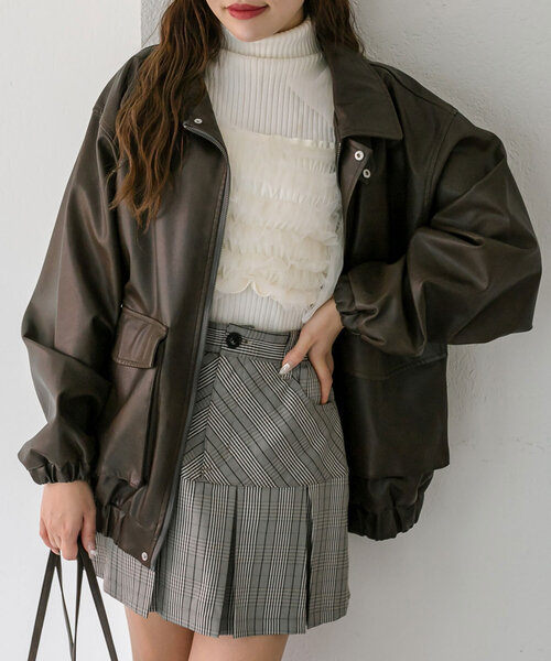 olive des olive レザージャケット ブラック オリーブデオリーブ OLIVE des OLIVE ライダース ジャケット