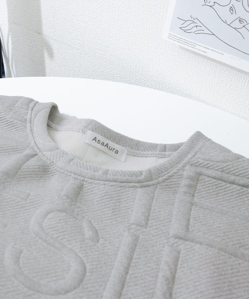 AsaAura(アサオーラ)の「エンボス加工ロゴtシャツ メンズ 韓国風(Tシャツ/カットソー・メンズ・ホワイト/ブラック/グレー・M/L)」の22枚目の写真