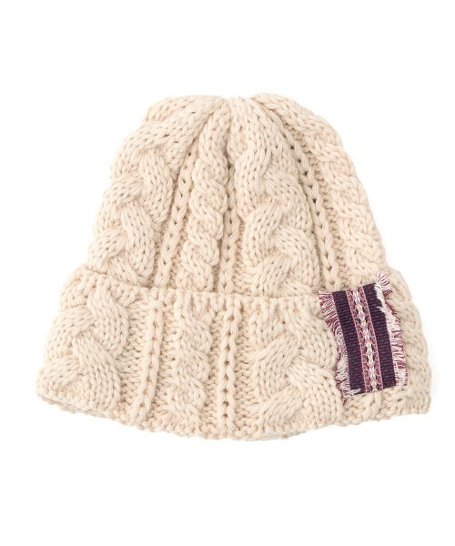 チチカカ（チチカカ）の「ケーブル編みニットキャップ（ニットキャップ/ビーニー・レディース・ボルドー/アイボリー/ブルー/ブラック・FREE）」の11枚目の写真