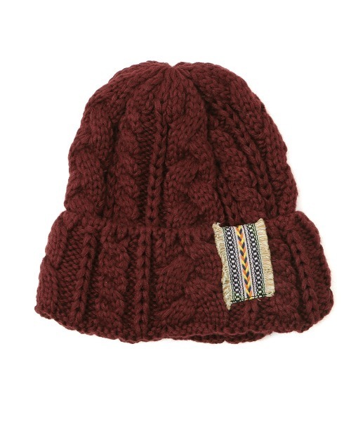 チチカカ（チチカカ）の「ケーブル編みニットキャップ（ニットキャップ/ビーニー・レディース・ボルドー/アイボリー/ブルー/ブラック・FREE）」の13枚目の写真