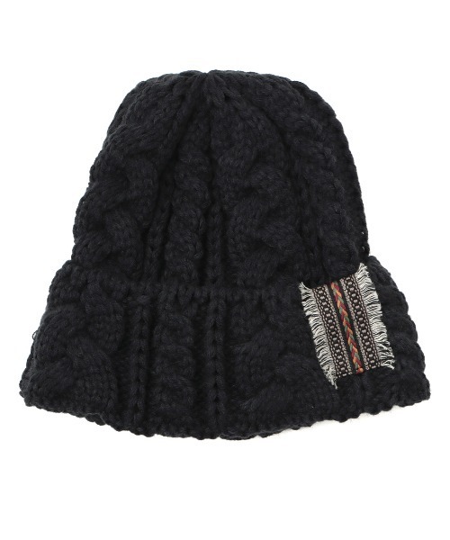 チチカカ（チチカカ）の「ケーブル編みニットキャップ（ニットキャップ/ビーニー・レディース・ボルドー/アイボリー/ブルー/ブラック・FREE）」の10枚目の写真