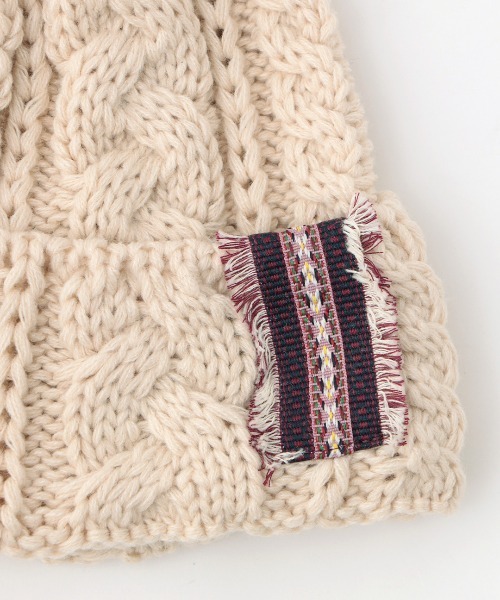チチカカ（チチカカ）の「ケーブル編みニットキャップ（ニットキャップ/ビーニー・レディース・ボルドー/アイボリー/ブルー/ブラック・FREE）」の15枚目の写真