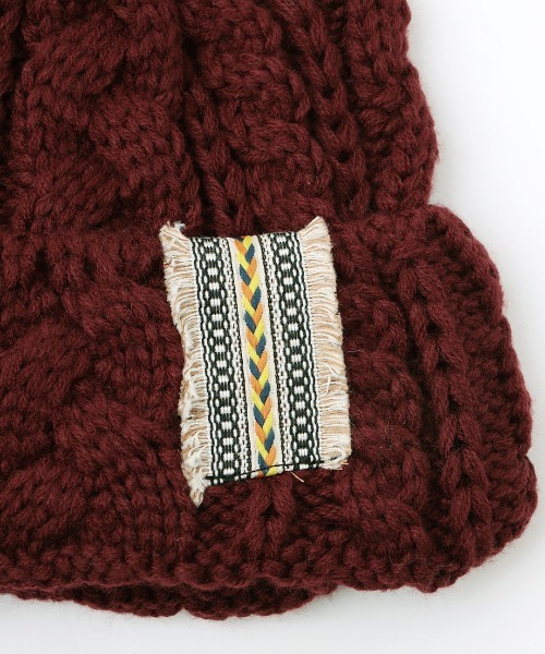 チチカカ（チチカカ）の「ケーブル編みニットキャップ（ニットキャップ/ビーニー・レディース・ボルドー/アイボリー/ブルー/ブラック・FREE）」の17枚目の写真