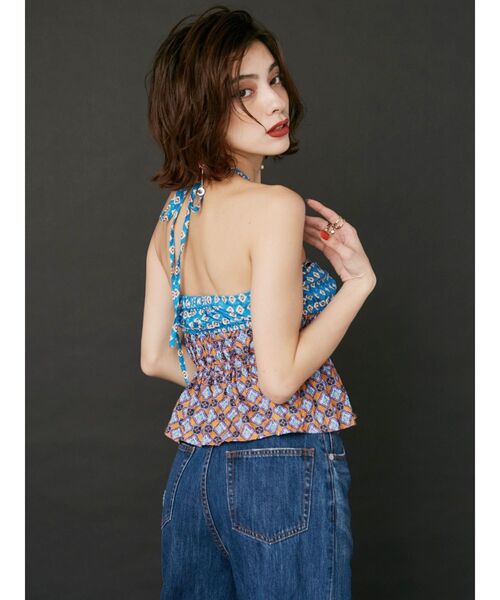 EVRIS（エヴリス）の「オリジナルパターントップス（キャミソール・レディース・パープル/ブルー/オレンジ・FREE）」の6枚目の写真