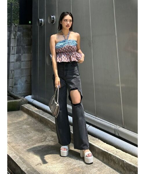 EVRIS（エヴリス）の「オリジナルパターントップス（キャミソール・レディース・パープル/ブルー/オレンジ・FREE）」の12枚目の写真