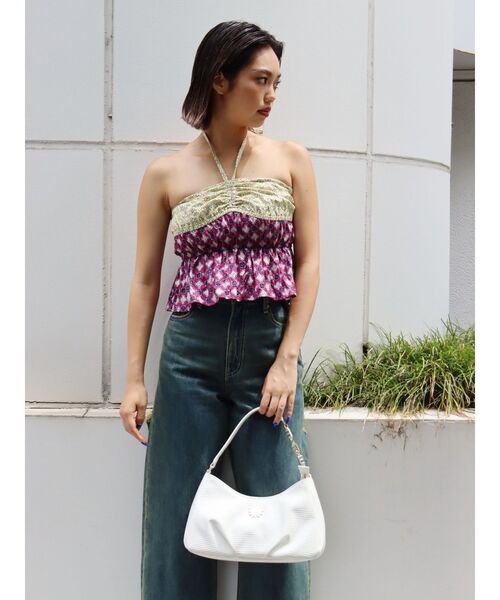 EVRIS（エヴリス）の「オリジナルパターントップス（キャミソール・レディース・パープル/ブルー/オレンジ・FREE）」の15枚目の写真