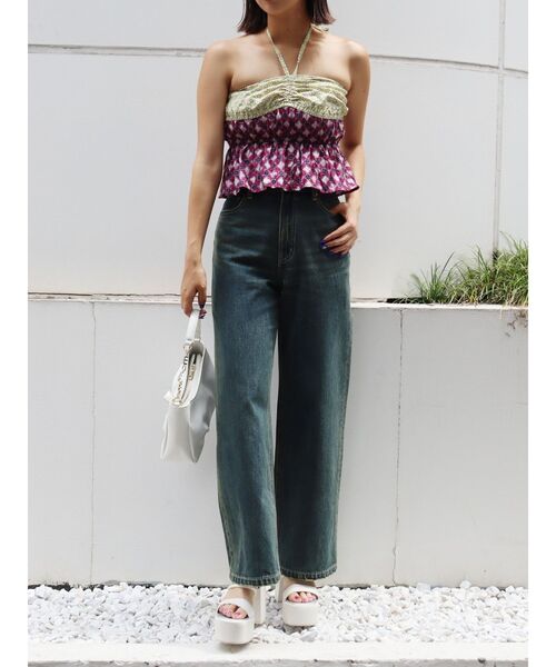 EVRIS（エヴリス）の「オリジナルパターントップス（キャミソール・レディース・パープル/ブルー/オレンジ・FREE）」の18枚目の写真