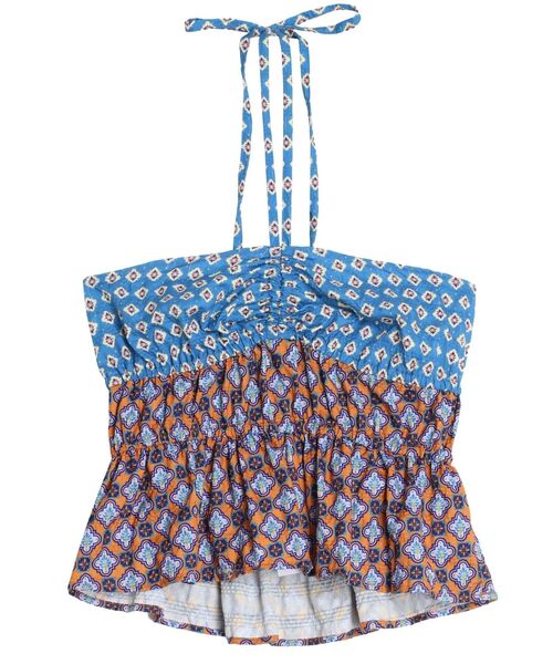 EVRIS（エヴリス）の「オリジナルパターントップス（キャミソール・レディース・パープル/ブルー/オレンジ・FREE）」の4枚目の写真