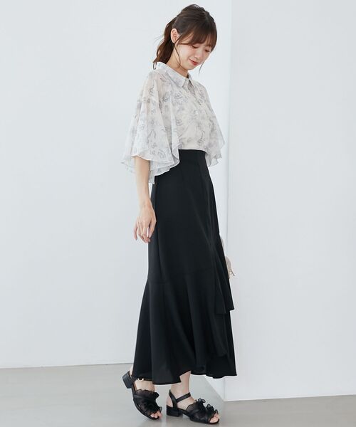 MAJESTIC LEGON（マジェスティックレゴン）の「ランダムティアードスカート（スカート・レディース・ブラック/アイボリー/ベージュ/グレー系その他・MEDIUM）」の17枚目の写真