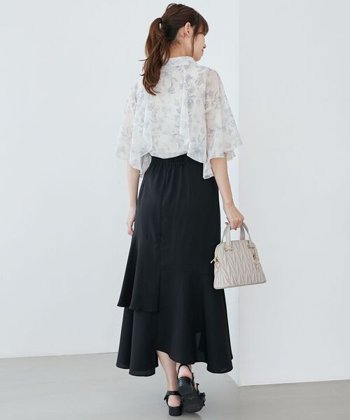 MAJESTIC LEGON（マジェスティックレゴン）の「ランダムティアードスカート（スカート・レディース・ブラック/アイボリー/ベージュ/グレー系その他・MEDIUM）」の18枚目の写真