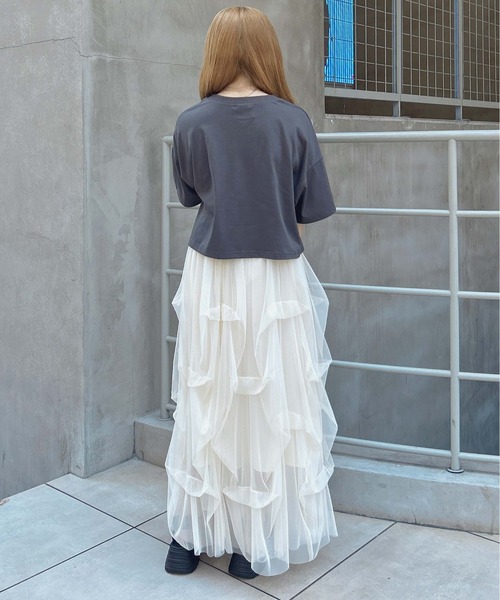 INGNI（イング）の「タックチュールスカート（スカート・レディース・ブラック/グレー/オフホワイト・FREE）」の16枚目の写真