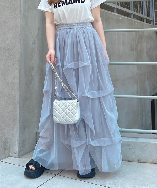 INGNI（イング）の「タックチュールスカート（スカート・レディース・ブラック/グレー/オフホワイト・FREE）」の18枚目の写真