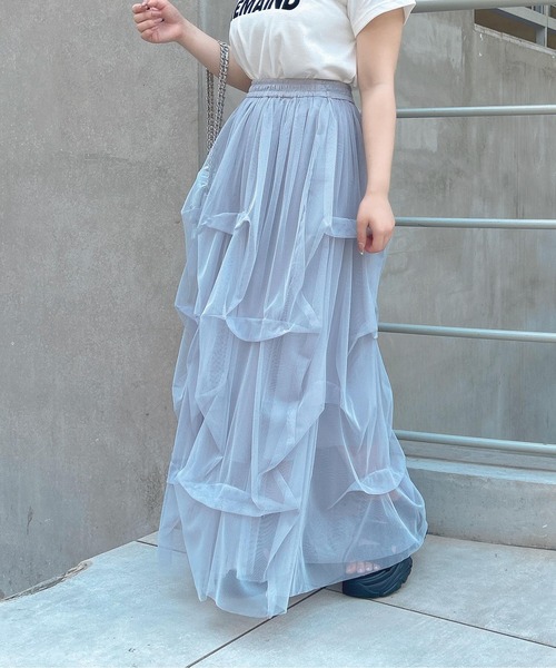 INGNI（イング）の「タックチュールスカート（スカート・レディース・ブラック/グレー/オフホワイト・FREE）」の19枚目の写真