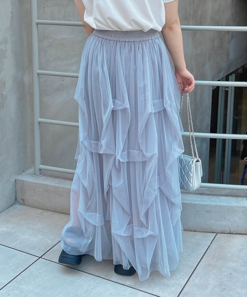 INGNI（イング）の「タックチュールスカート（スカート・レディース・ブラック/グレー/オフホワイト・FREE）」の20枚目の写真