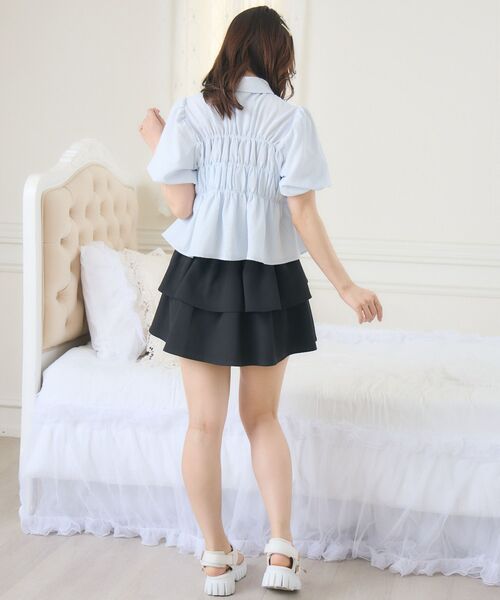 ems excite（エムズエキサイト）の「ポコポコリボンペプラムSH（シャツ/ブラウス・レディース・ブルー/ブラック/ホワイト・FREE）」の17枚目の写真